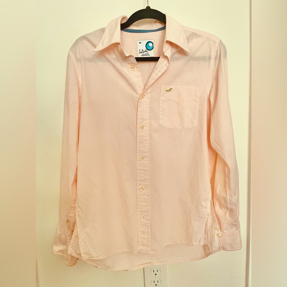 Hollister Women’s Pink/White Stripes Blouse